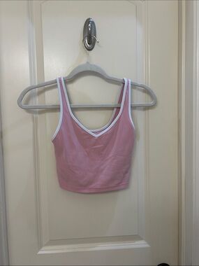 aerie Pink Tank Top with White Trim
